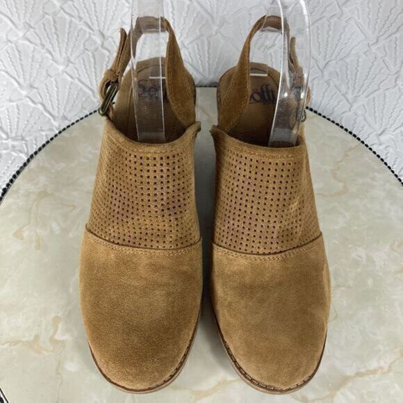 Sofft Slingback Heels Womens Size 9 Brown Suede Leather Sable Mule Wedge Clogs - Picture 4 of 13